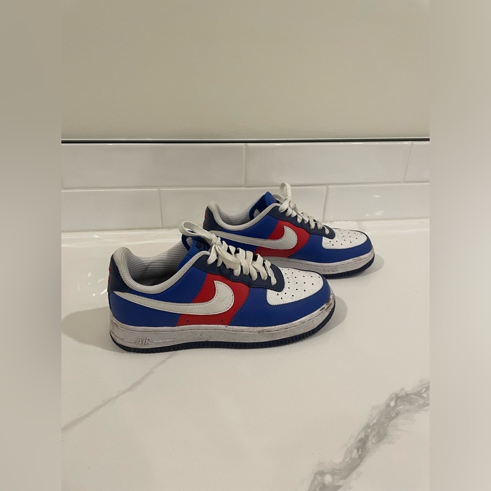 Nike Blue and Red Custom Air Forces